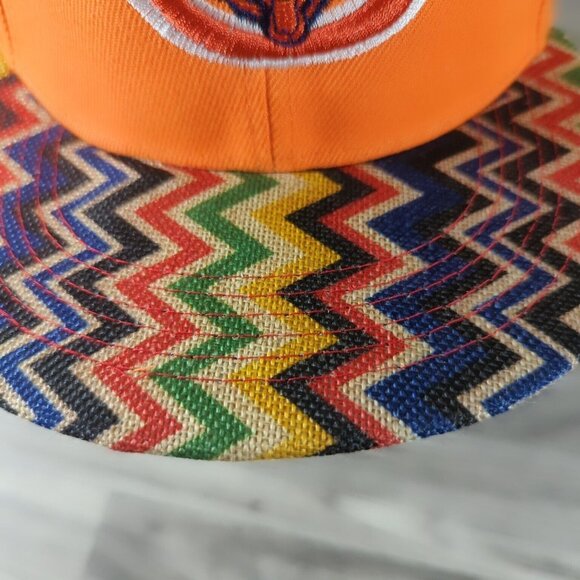 White Wolf Chicago Bears Adjustable Snapback Hat Orange Flat Bill Burlap - Picture 7 of 11